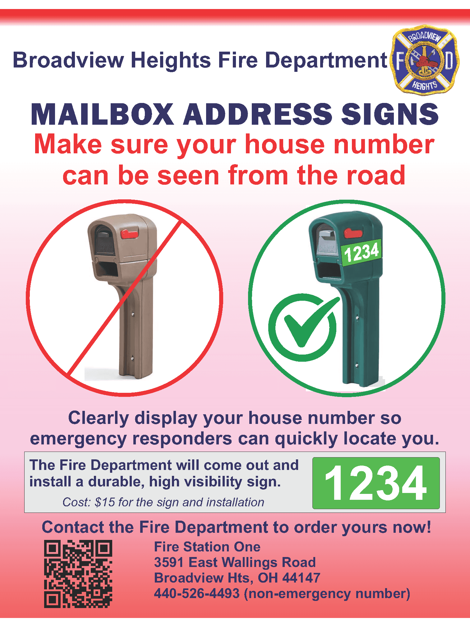 red mailbox with house number