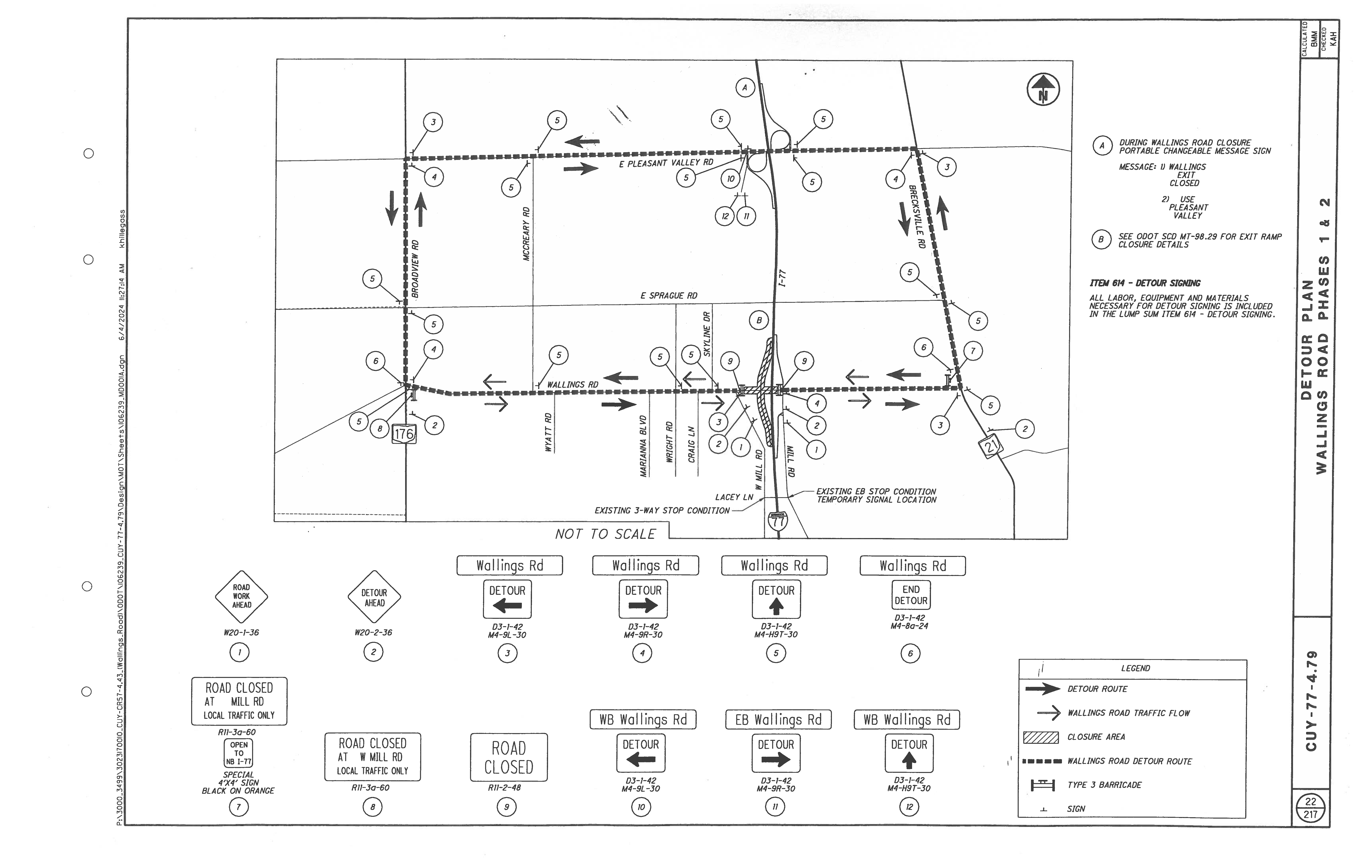 Wallings Rd Bridge Detour